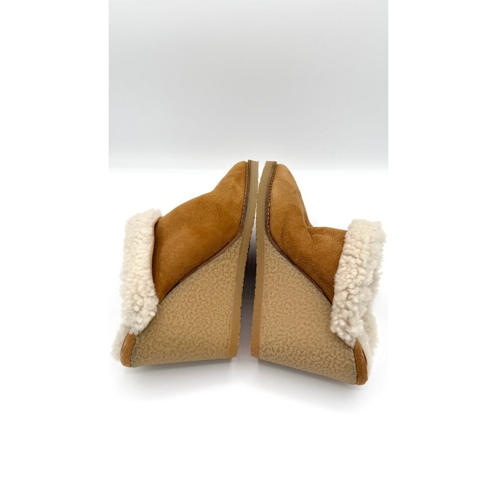 Isabel Marant Takita Tan Brown Suede Shearling Wedge Mule Heels Size 38 NWOB - Picture 7 of 14
